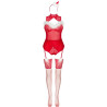 Livco Corsetti Fashion - Limpid Snowflakes Lc 90604 Body + Bas + Bandeau De Noël S/M